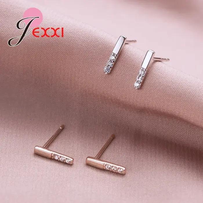 Boucles d'oreilles en argent sterling 925 zirconium blanc mignon romantique pour femmes et filles occasions spéciales fiançailles mariage