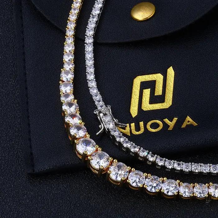 ESKEEM nouveau Style glacé bijoux Bling diamant chaîne de Tennis or argent rond cubique zircone