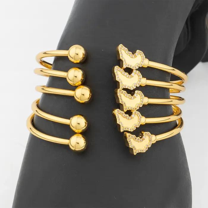 Nouveau Bracelet manchette pour femmes fête dubaï coquille forme bracelets 18K couleur or carte d'afrique bijoux accessoires cadeaux d'anniversaire