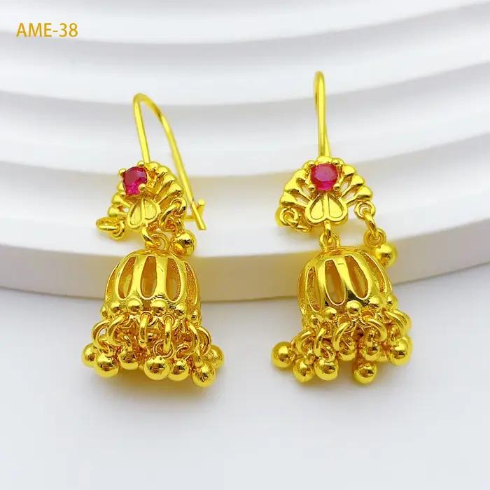 Boucles d oreilles bohèmes cloche pampilles en or 24k pour femmes élégantes occasions spéciales style italien