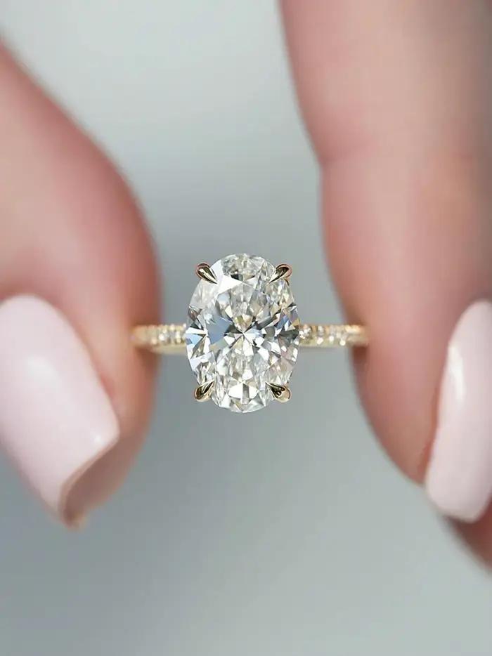 Bague ovale en argent Sterling 925 pour femmes