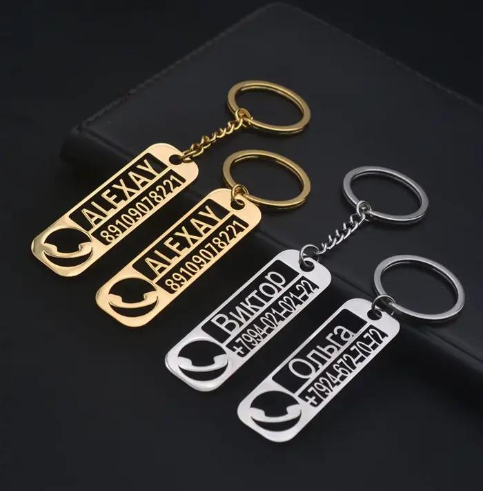 Porte-clés personnalisable en acier inoxydable jaune pour femmes et filles, cadeau unique pour occasions spéciales