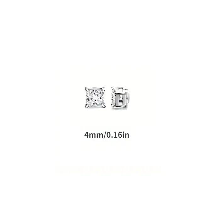 Boucles d'oreilles magnétiques en zircone carrée éblouissante, boucles d'oreilles à clip pour hommes