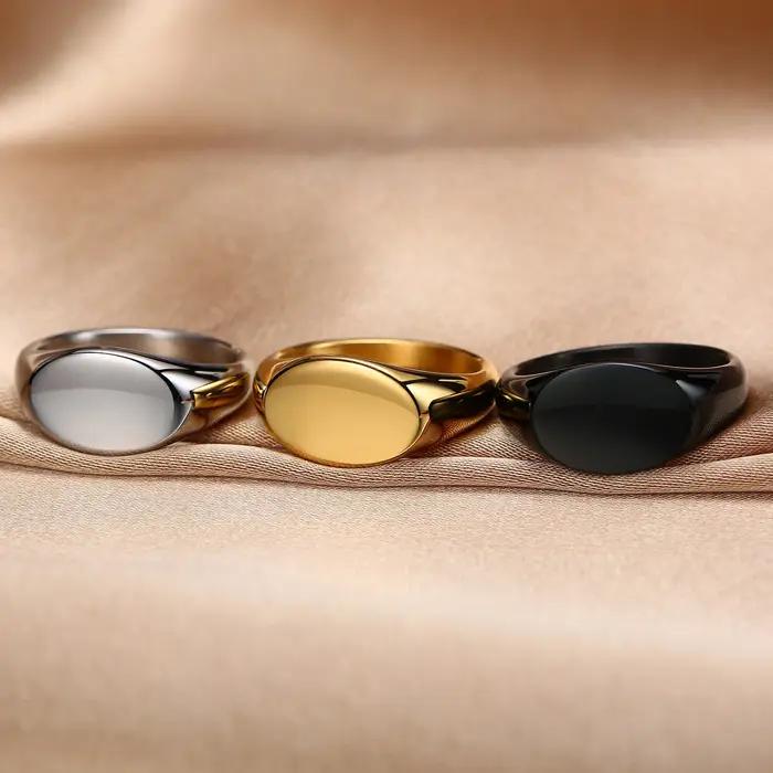 Bague chevalière, bague en acier inoxydable pour hommes