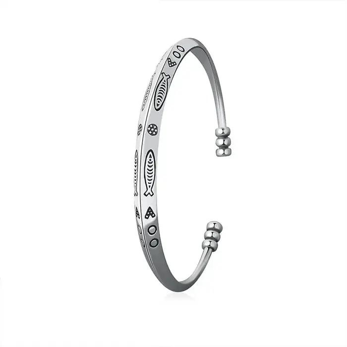 Buyee-Bracelet circulaire en argent regardé 925 pour femme