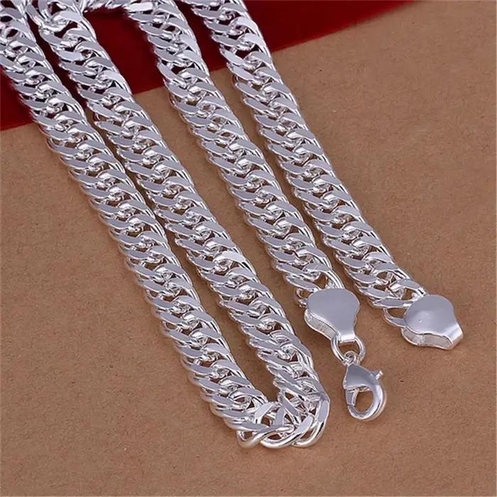 Collier en argent sterling 925 avec breloque géométrique moderne pour homme et femme occasions spéciales partys elegance