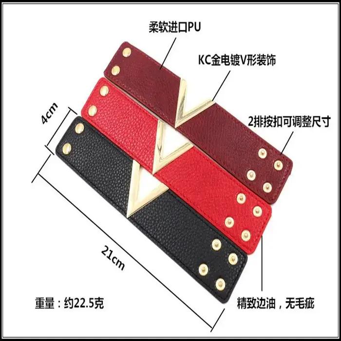 Bracelet en cuir craquelé européen pour femmes