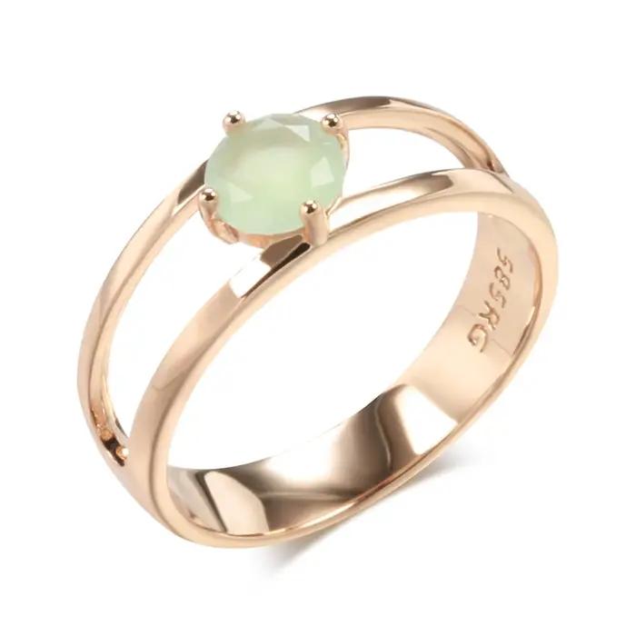 Bague en zircon vert émeraude plaquée or rose 585 pour femmes, alliance de mariage, bijoux pour occasions spéciales