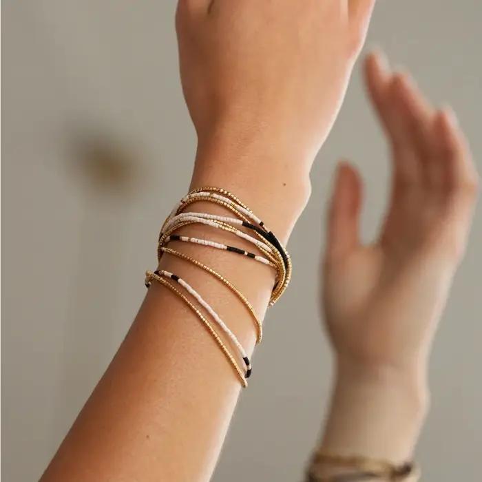 KKBEAD Miyuki Bracelet pour femme réglable empilable Boho collier bijoux multicouche été plage