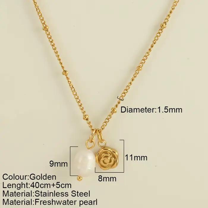 Pendentif collier pour les Femmes d'or chaîne D'eau Douce Perle Arc pendentifs à la mode femmes en a