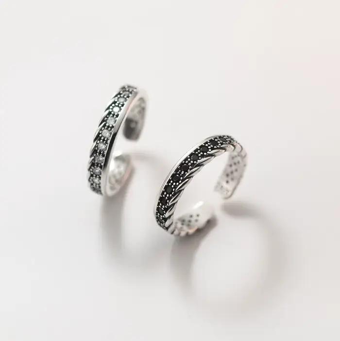 Bagues Géométriques En Argent Sterling 925 Avec Zircon Blanc Pour Femmes Luxe Mode Cocktail Occasion Spéciale