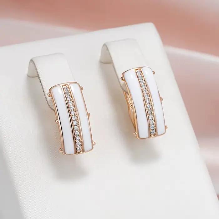 SYOUJYO – boucles d'oreilles pavées en Zircon naturel pour femmes