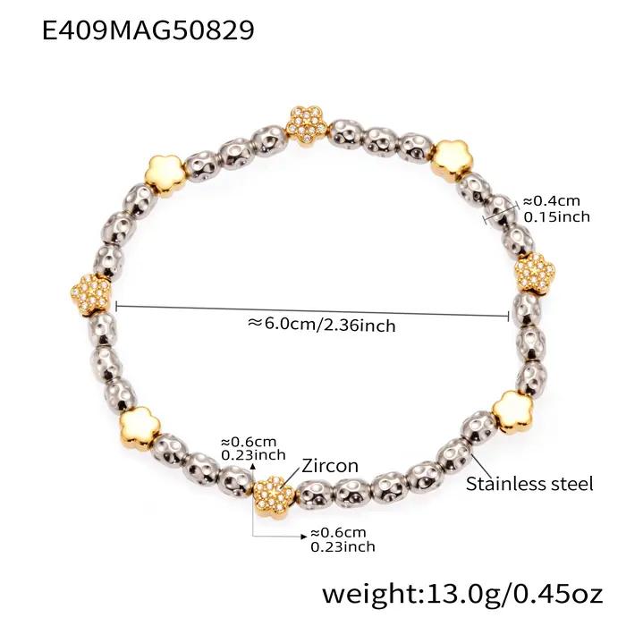 Bracelet chaîne de perles étoile en argent doré pour femmes