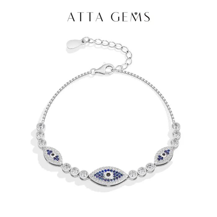 ATTAGEMS – Bracelet à breloques mauvais œil en argent Sterling s925