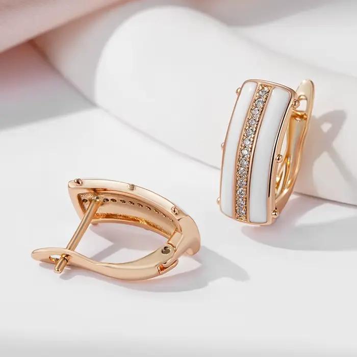SYOUJYO – boucles d'oreilles pavées en Zircon naturel pour femmes