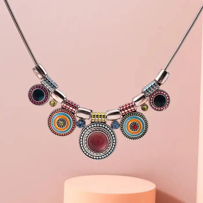 Aihua mode bohème Collier ras du cou Vintage ethnique népal déclaration Maxi