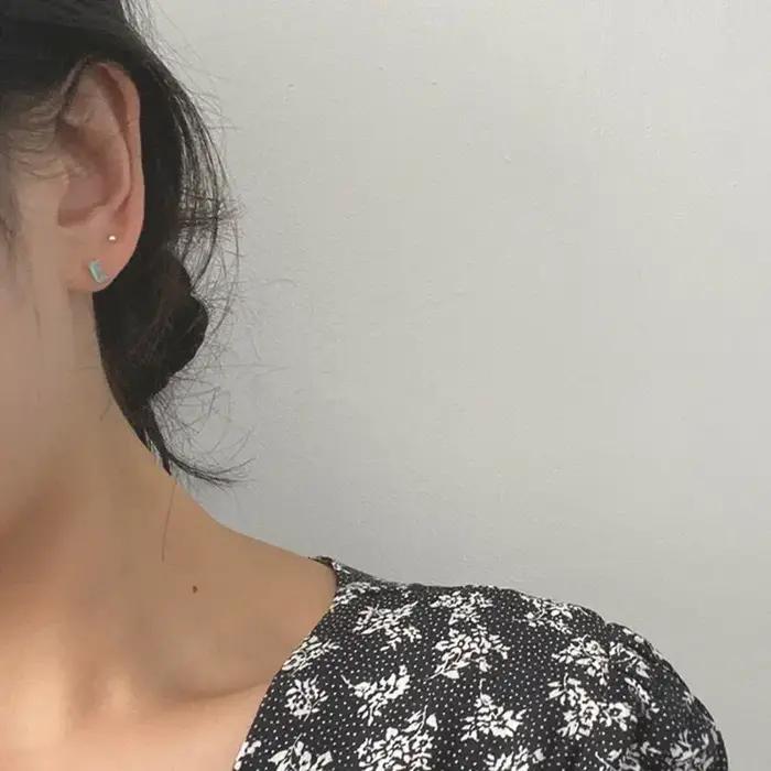Boucles d'oreilles géométriques carrées en argent regardé 925 pour femmes