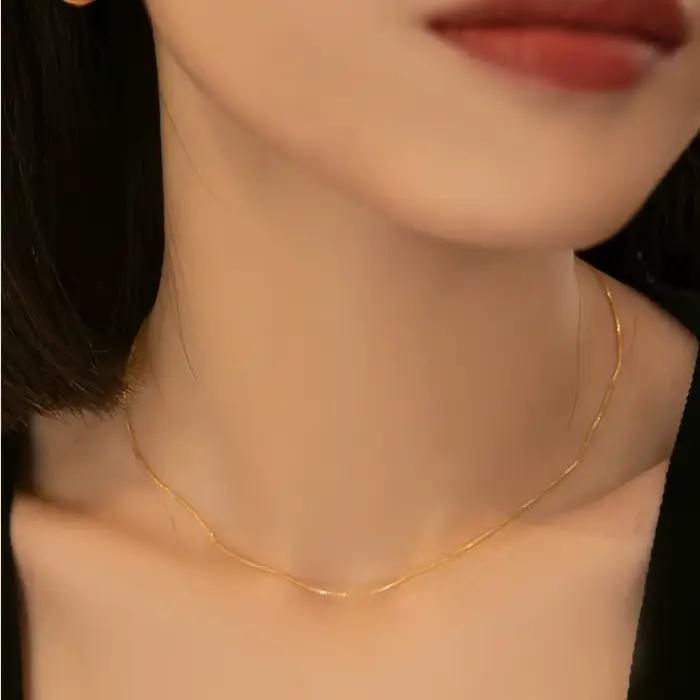 Collier en or véritable 18 carats pour femmes