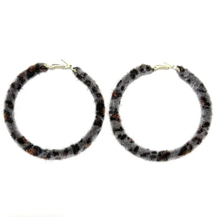 Y2K – boucles d'oreilles imprimées léopard rose pour femmes