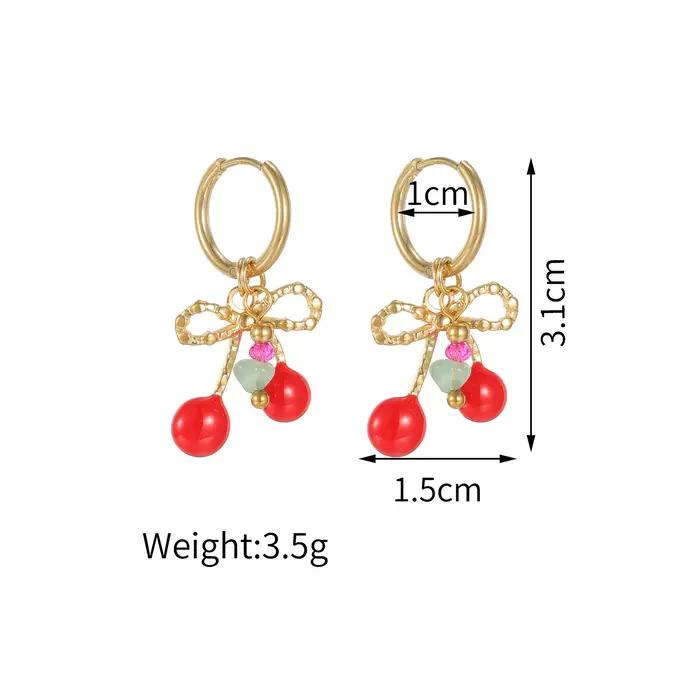 Boucles d'oreilles chili cerise fraise pour femmes