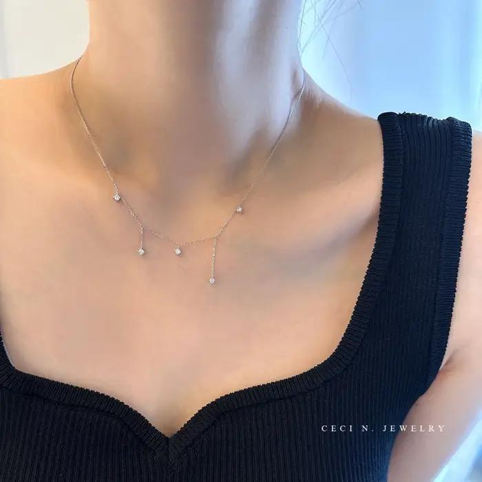 Collier à breloques étoile en argent Sterling 925 et Zircon pour femmes