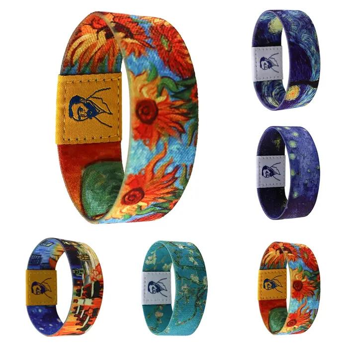 Bracelet en plastique inspiré des tableaux de Van Gogh pour homme et femme, cadeau original pour les amateurs d'art et de mode, occasion spéciale
