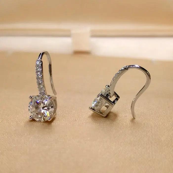 PomerceJelly-Boucles d'oreilles en diamant Moissanite pour femme