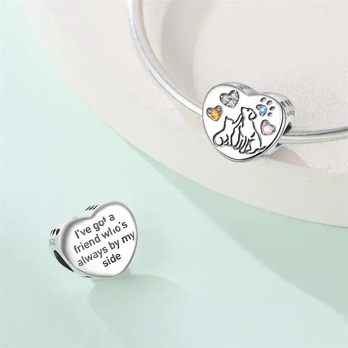 Breloques en argent sterling 925 « Bonne Amie » pour bracelet original