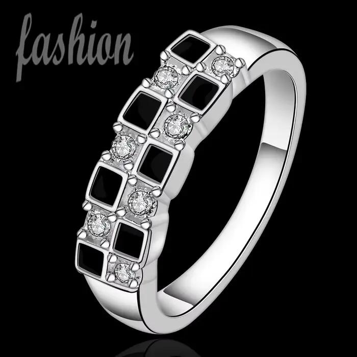 Bague plaquée argent avec cristal incrusté pour femme