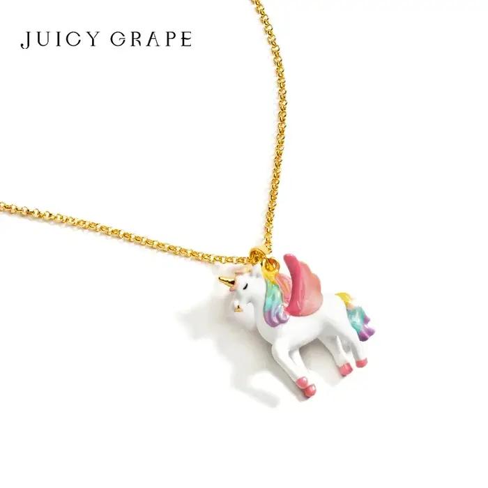 Collier pendentif licorne tendance 2026 JUICY GRAPE pour femmes