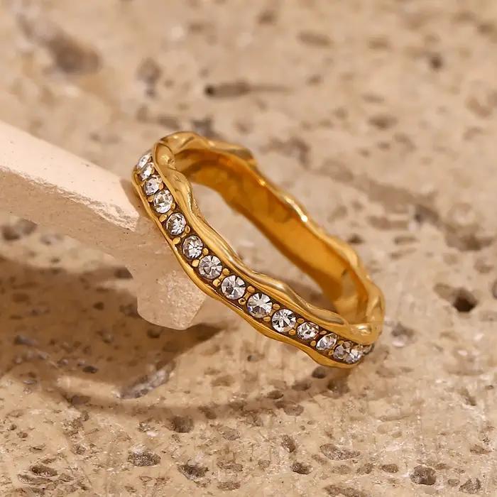 Bague Vague Plaqué Or 18 carats pour Femme
