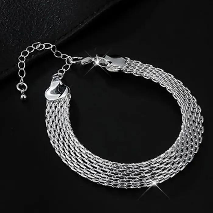 Bracelet en argent sterling 925 avec breloques