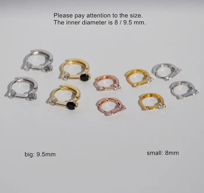 Boucles d'oreilles en argent regardé 925 pour filles