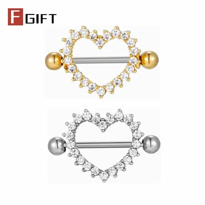 1 paire de bijoux de piercing pour les mamelons en titane