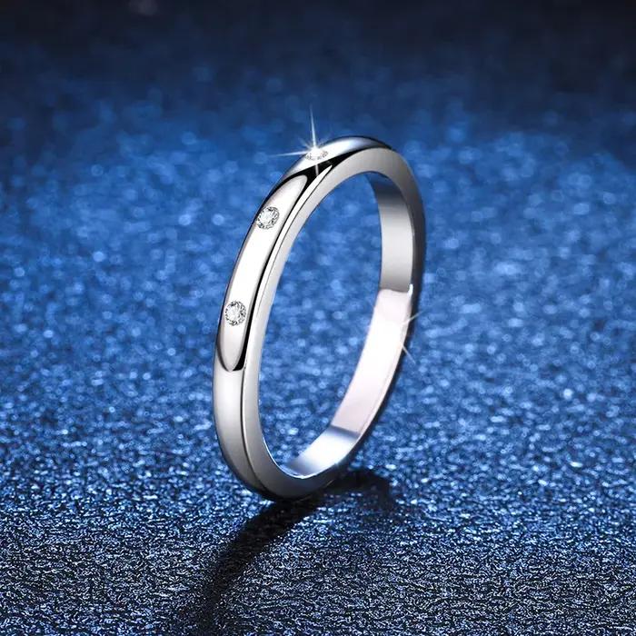 Bague en or blanc véritable pour femme fiançailles engagement moissanite 14K 18K alliance de mariage occasions spéciales anniversaire saint valentin