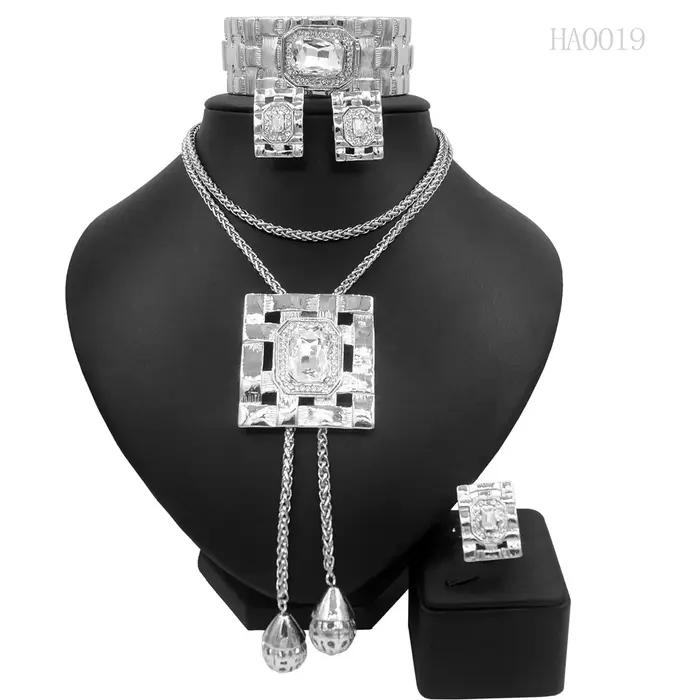 Ensembles de bijoux de pierres précieuses artificielles pour femmes