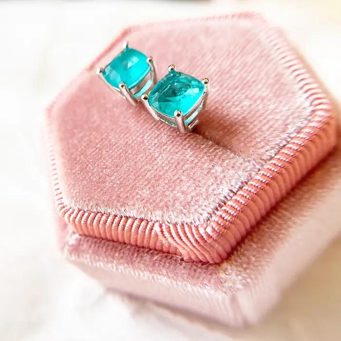 Luxyimagic-Boucles d'Oreilles en Pierres Précieuses de Tourmaline pour Femme