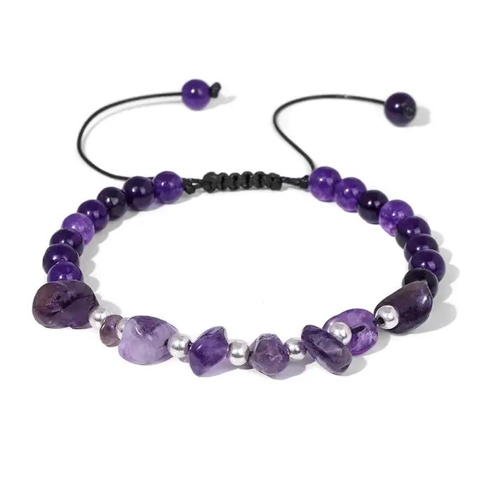 Bracelet de Perles d'Aventurine Verte en Pierre Naturelle