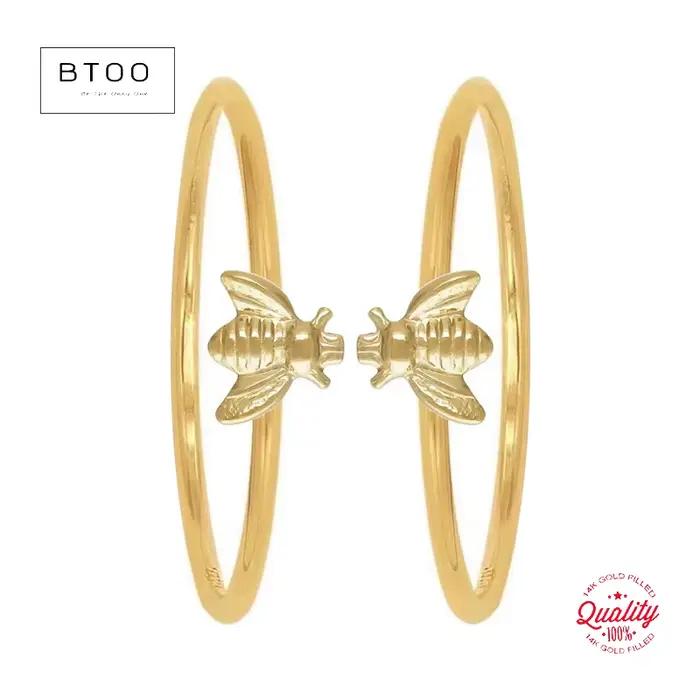 Bague empilable d'abeille remplie d'or 14K classique pour femmes pour soirées et occasions spéciales minimaliste et élégante à offrir