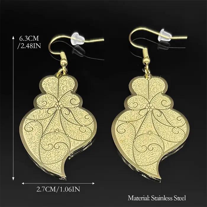 Boucles d'Oreilles Pendantes Sacré-Cœur Chrétien pour Femme et Fille