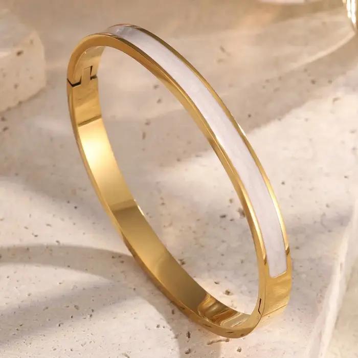 Ensemble de bracelets empilables en acier inoxydable pour femmes