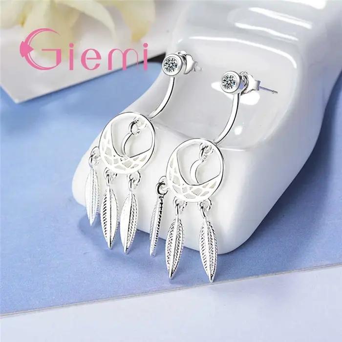 Boucles d'oreilles attrape-rêves en argent Sterling 925 pour femmes et filles occasions spéciales mariage anniversaire soirée élégante