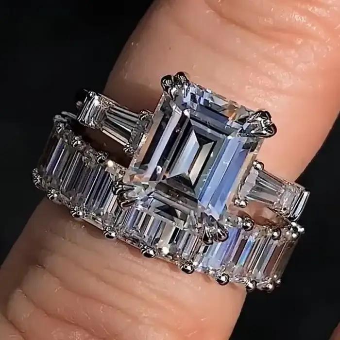 Bague Princesse de Promesse en Argent Sterling 925 avec Zirconium Blanc pour Femme Occasions Spéciales Engagement Mariage Fête Anniversaire