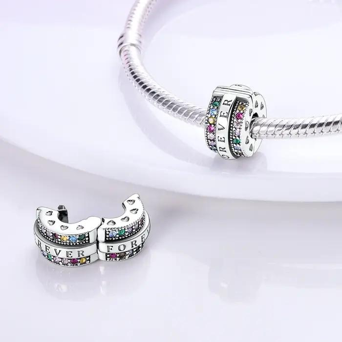 Breloques et perles clips en argent 925 avec fermoir