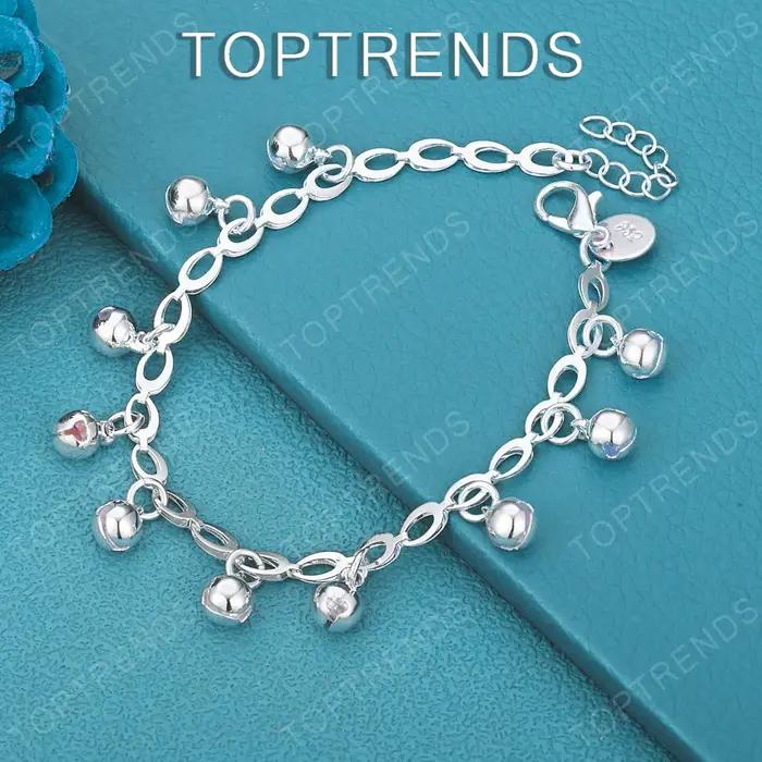 Bracelet cloche élégant et charmant en argent Sterling 925