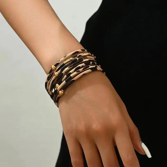 Bracelet créatif rétro imprimé léopard