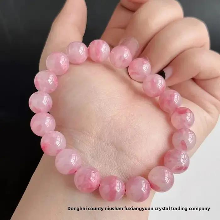 Bracelet en pierre de rose de pluie de cerisier