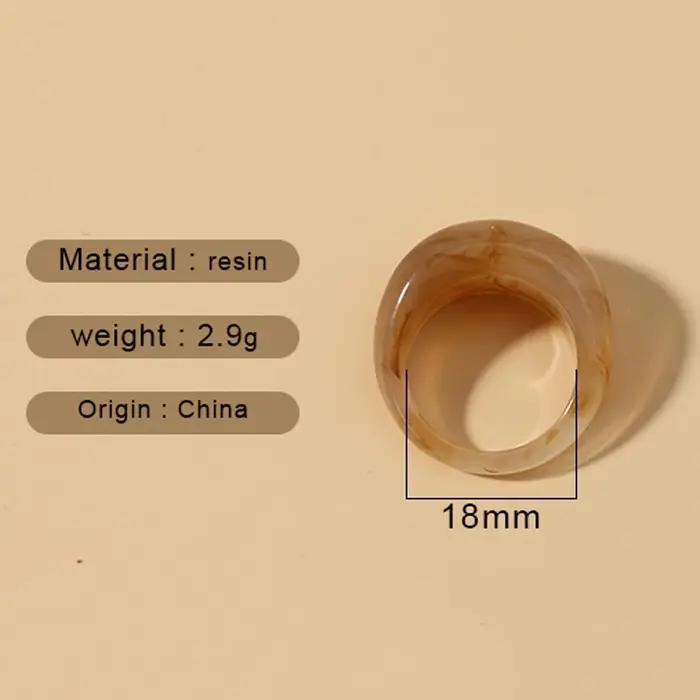 Grandes bagues rondes en résine acrylique pour femmes