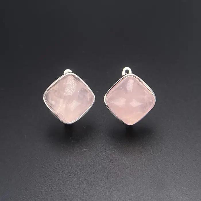 Boucle d'oreille Larimar naturelle élégante en argent Sterling 925