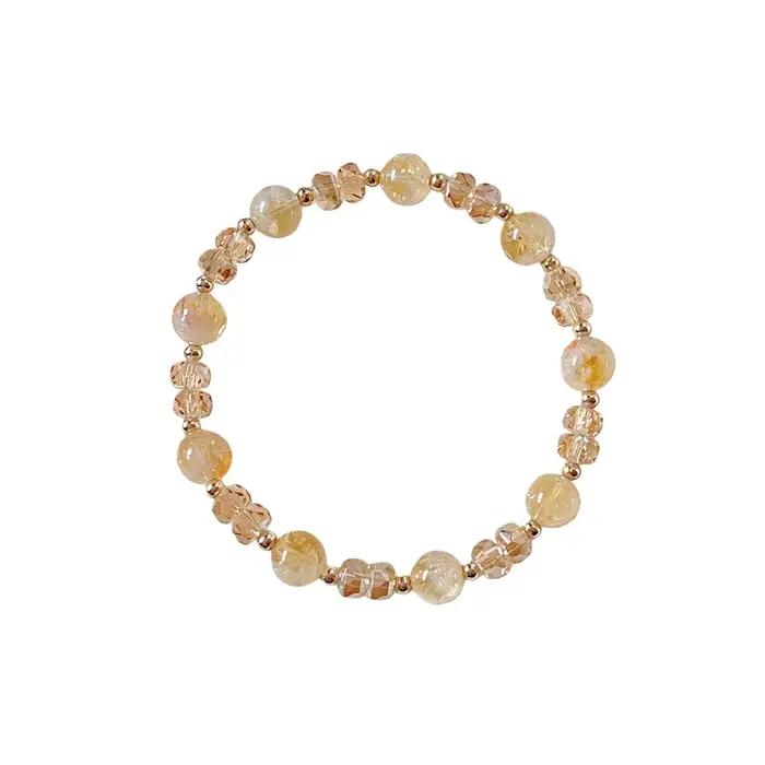 Bracelet en agate cœur naturelle couleur orange 2026 pour femme